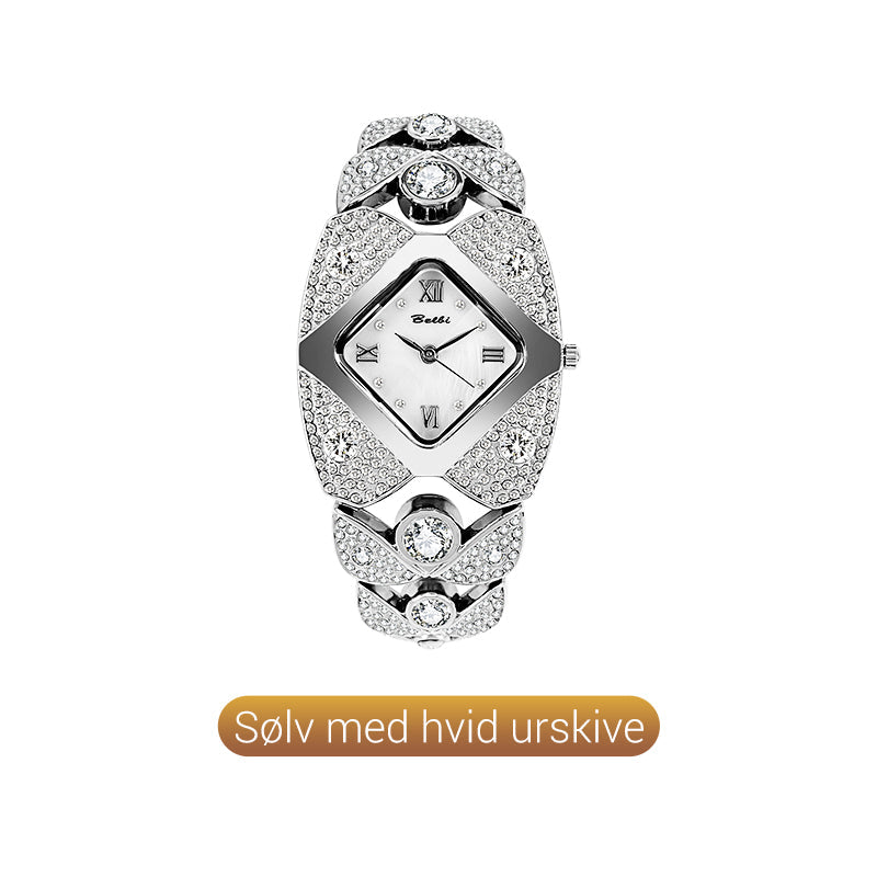 💜SIDSTE DAGS TILBUD - 50% RABAT💜Retrokvartsur med funklende rhinsten⌚