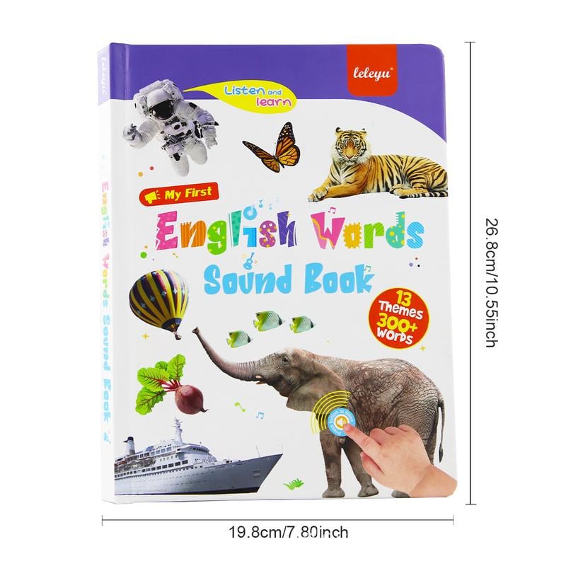 Engelsk læsebog/My First English Toy Sounds - 470+ ord, 21 temaer og sjove ordspil! Perfekt sproglegetøj til børn! 🇬🇧