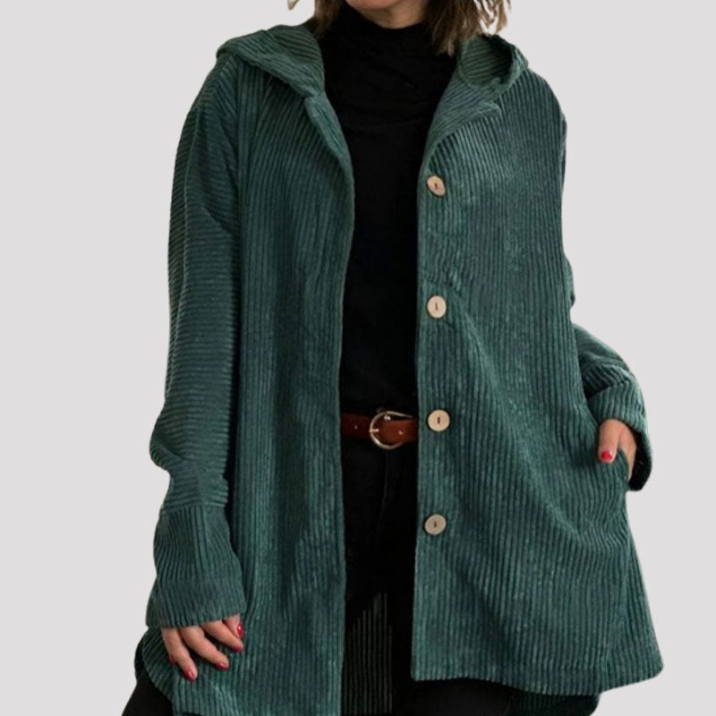 🍂 Afslappet fløjlsjakke med hætte til efteråret 🧥