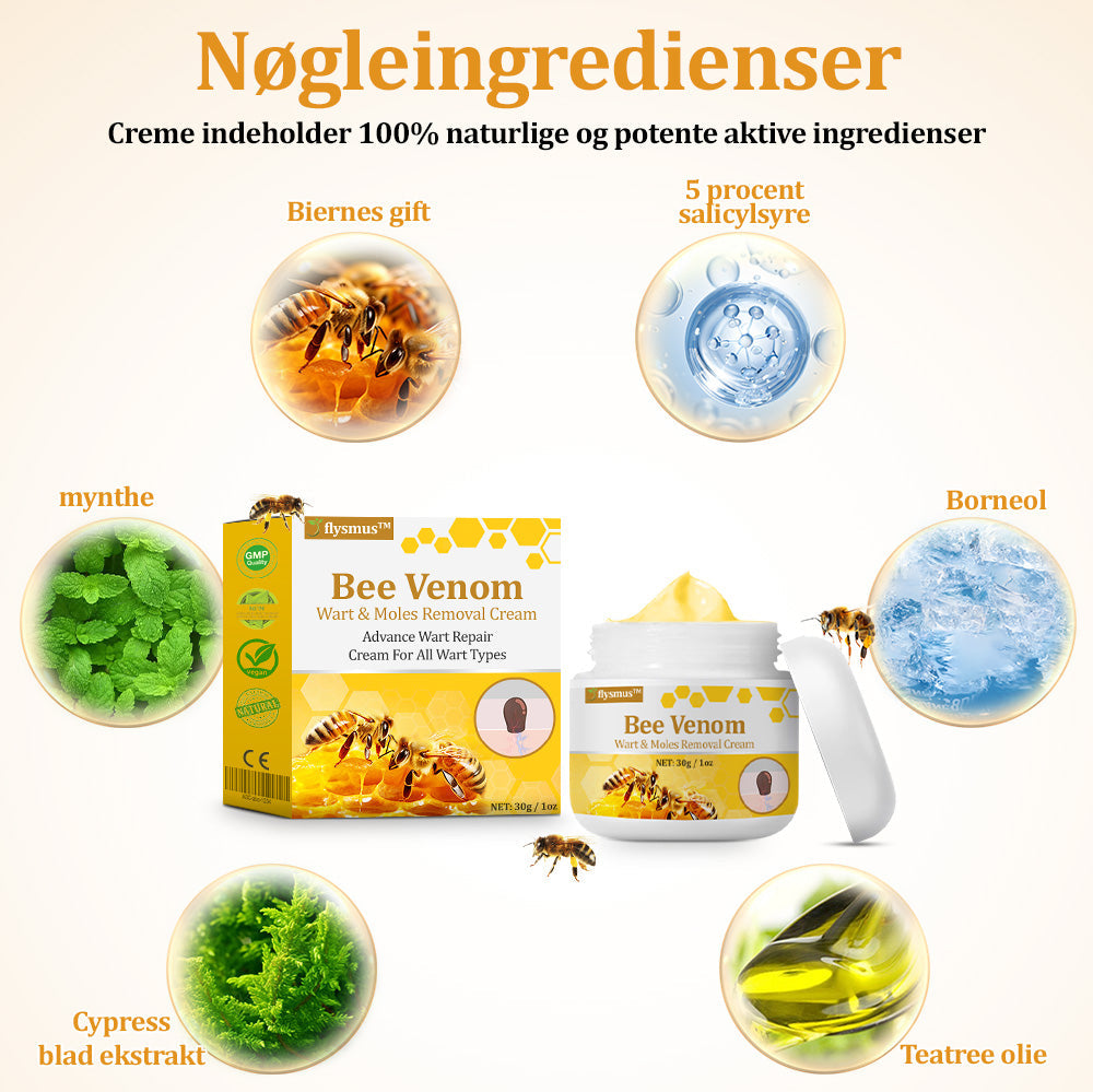 Stærk Bee Gift Creme–Hjælper med at behandle vedvarende vorter, hudvækster, hudlæsioner, infektioner, ardannelse og udglatte ujævn hud👨⚕️