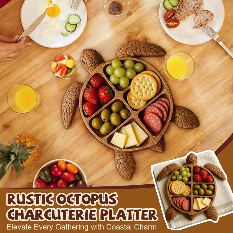 Rustik blæksprutte-charcuterieplade