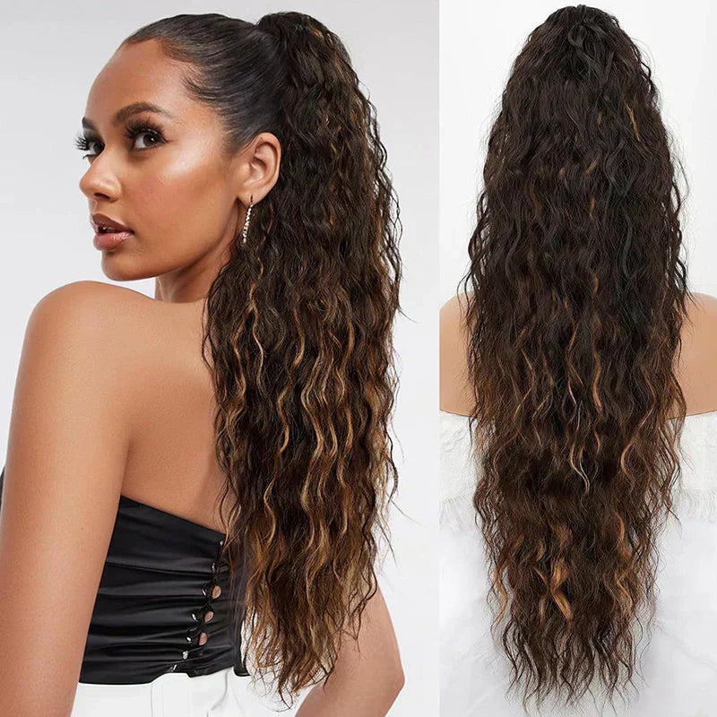 ⏳Begrænset tid 50% rabat💥💖18 tommer krøllet, bølget Frizz-hårfortykning med hestehale