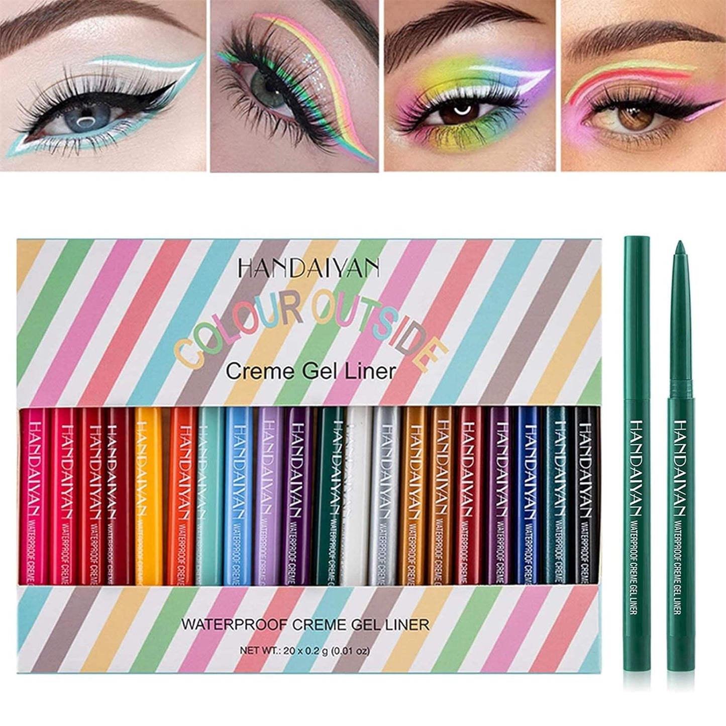 🔥🔥20 PCS farvet eyeliner blyant sæt