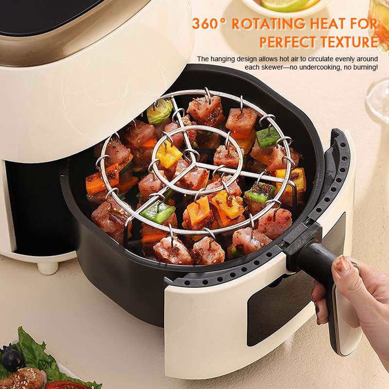 🔥 Air Fryer Skewer Rack | 360° jævn madlavning, sprød og saftig! 🍢