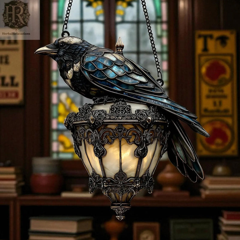 Raven farvet glas lantern