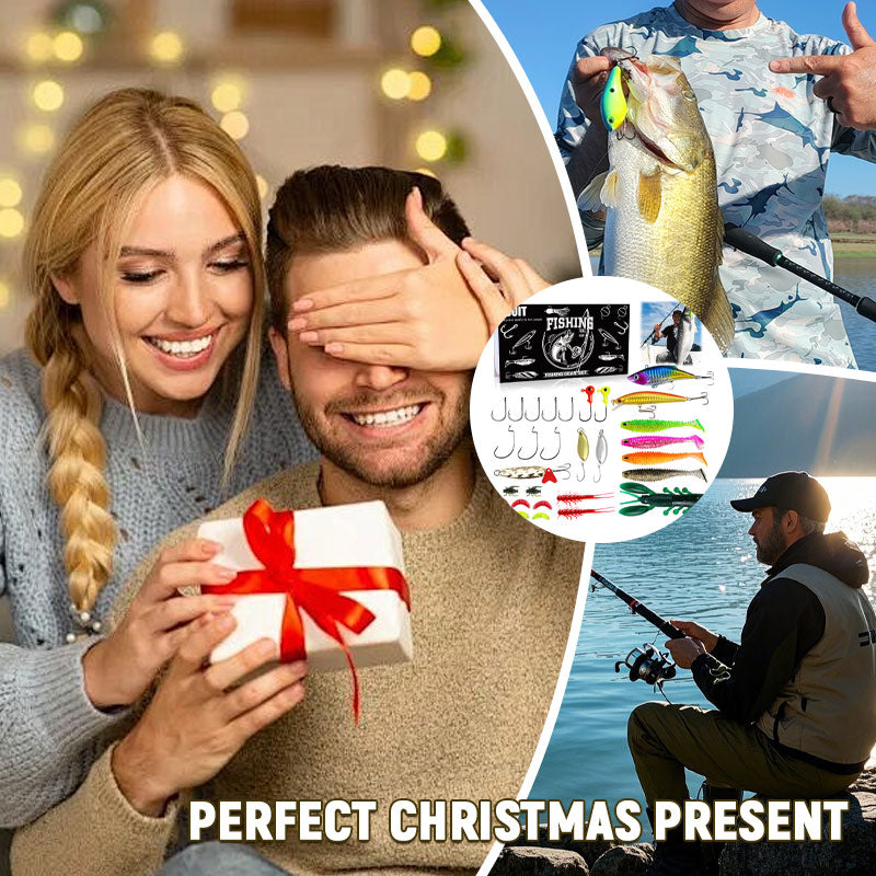Julekalender til agn- og lokkefiskeri, gaveæske 🎣🎄