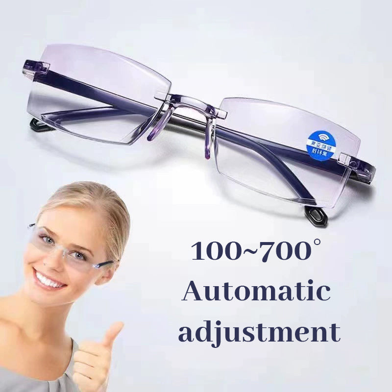 🔍 Automatisk zoom-brille uden kant | Gør din verden skarpere!