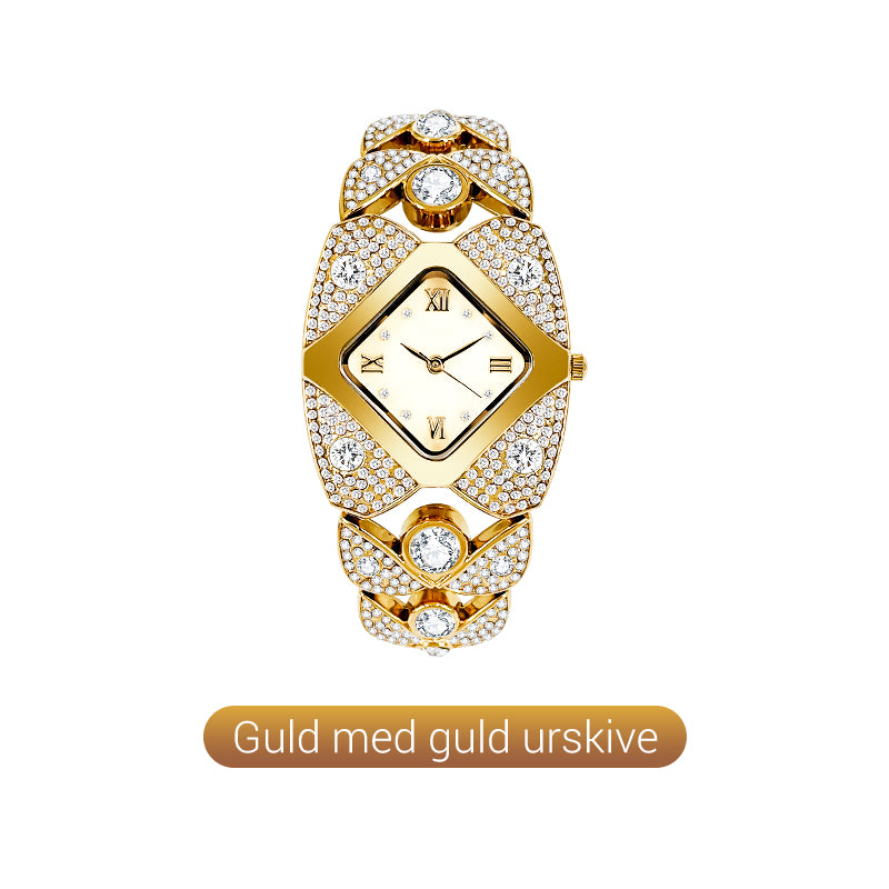 💜SIDSTE DAGS TILBUD - 50% RABAT💜Retrokvartsur med funklende rhinsten⌚