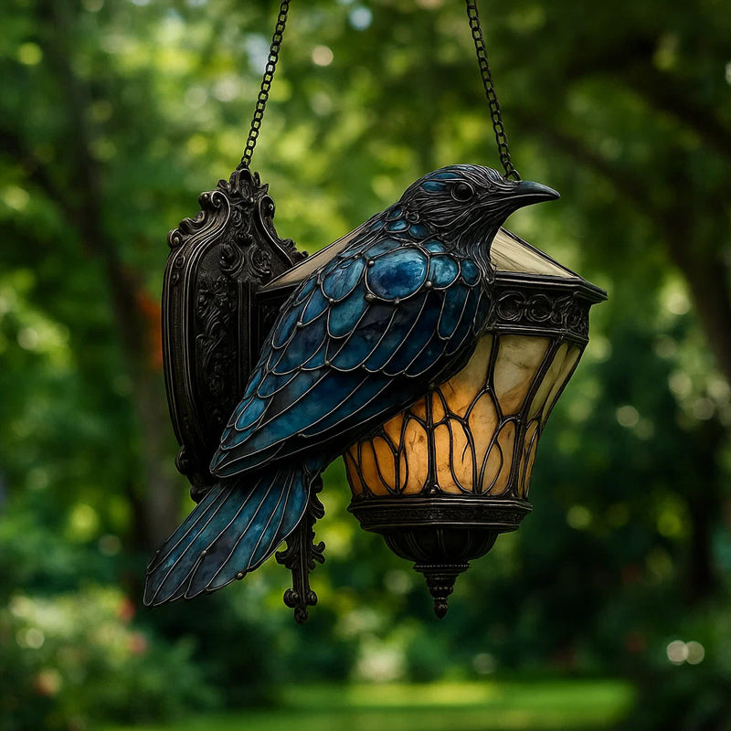 Raven farvet glas lantern
