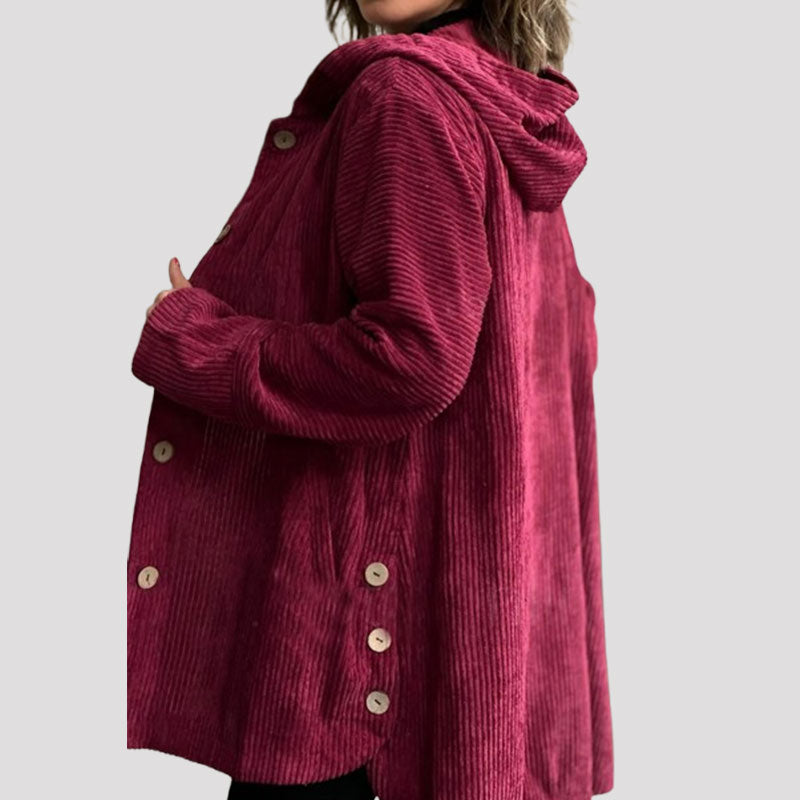 🍂 Afslappet fløjlsjakke med hætte til efteråret 🧥