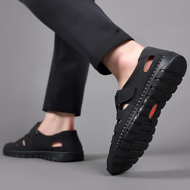 Trendy sandaler i perforeret pu-læder