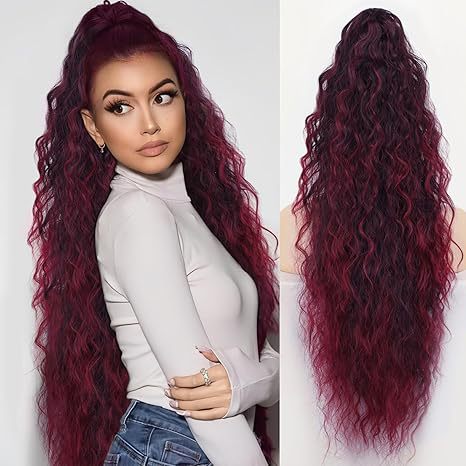 ⏳Begrænset tid 50% rabat💥💖18 tommer krøllet, bølget Frizz-hårfortykning med hestehale