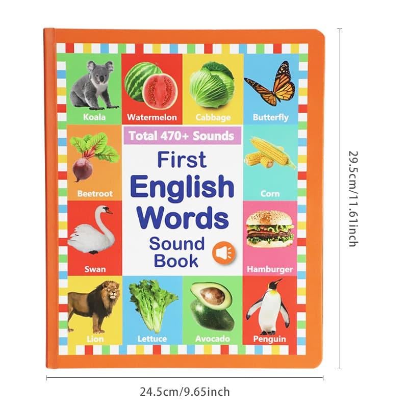 Engelsk læsebog/My First English Toy Sounds - 470+ ord, 21 temaer og sjove ordspil! Perfekt sproglegetøj til børn! 🇬🇧