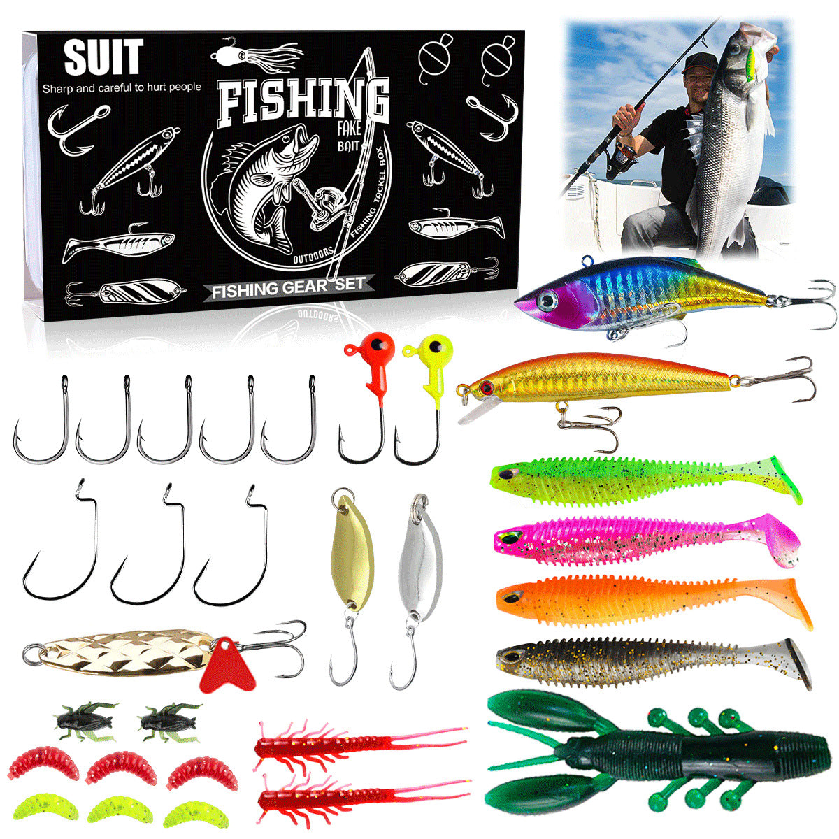 Julekalender til agn- og lokkefiskeri, gaveæske 🎣🎄