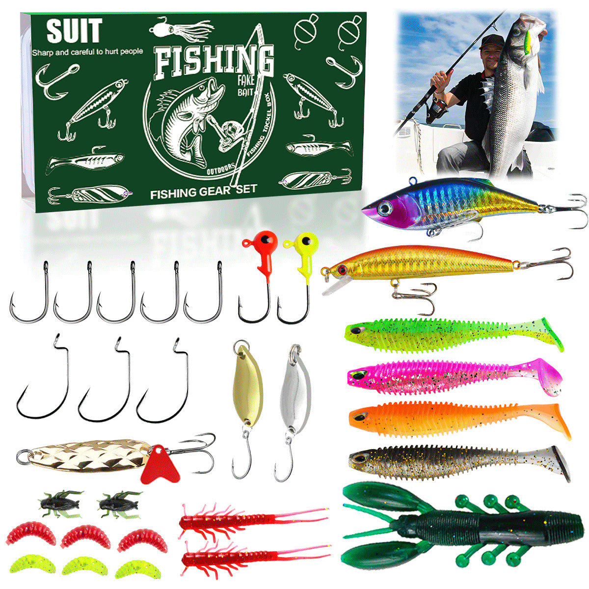 Julekalender til agn- og lokkefiskeri, gaveæske 🎣🎄