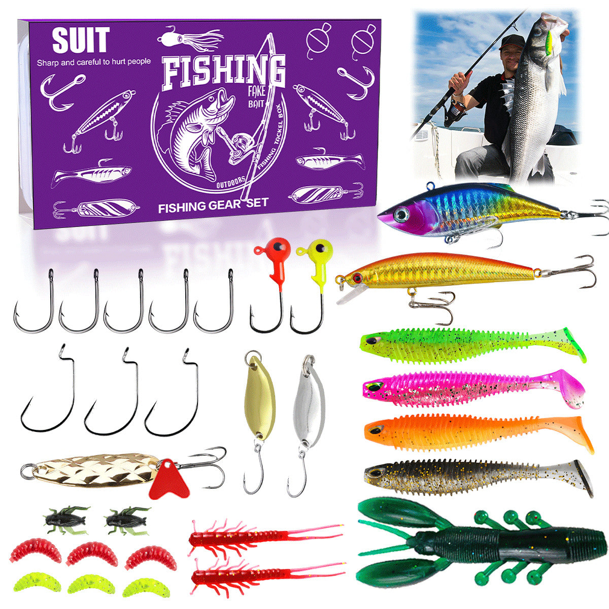 Julekalender til agn- og lokkefiskeri, gaveæske 🎣🎄