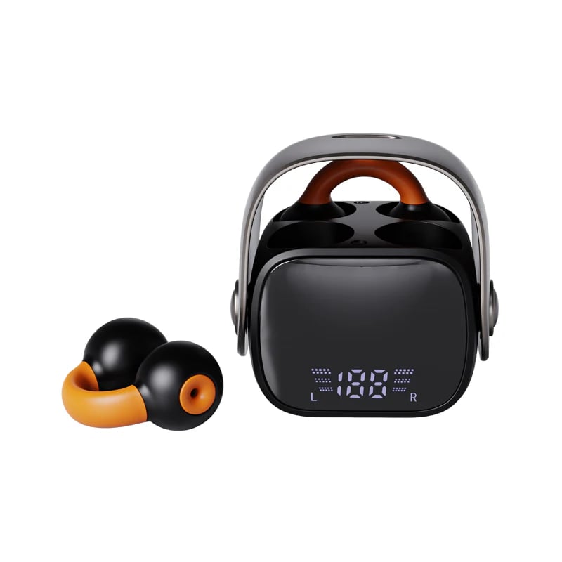 🥰 Bluetooth Ear Clip-On Headset med Ai Translator med digitalt display 🎧 🎧