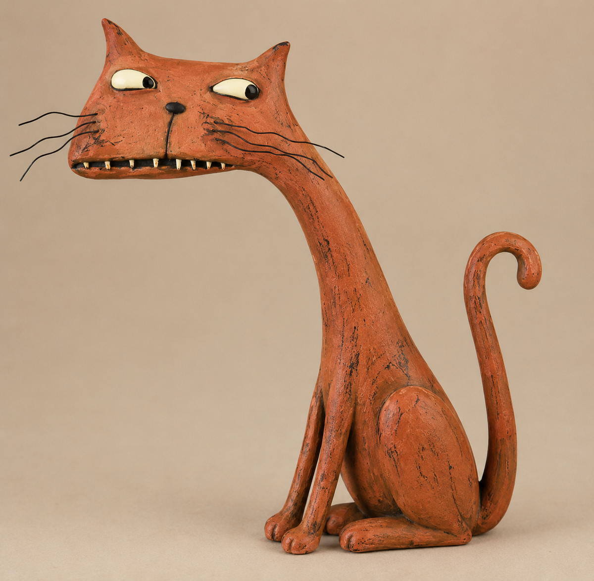 Sjov vintagefigur af en mus og en kat