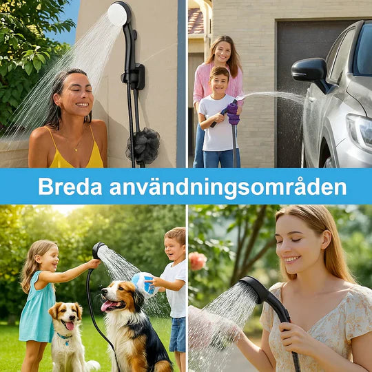 Bærbar vandpumpe: Sæt med slange og dyser