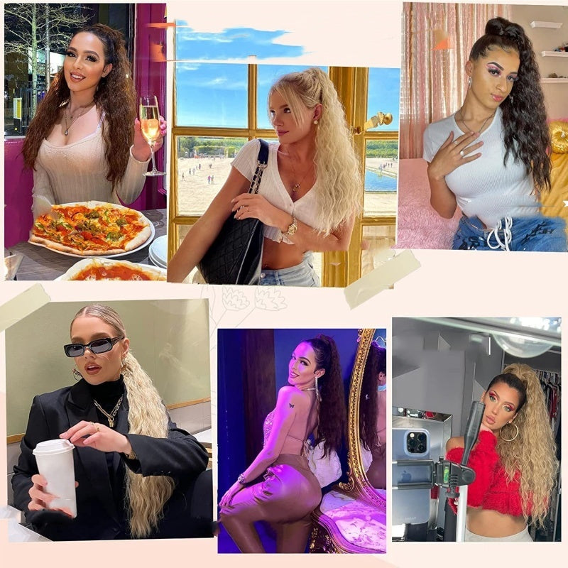 ⏳Begrænset tid 50% rabat💥💖18 tommer krøllet, bølget Frizz-hårfortykning med hestehale