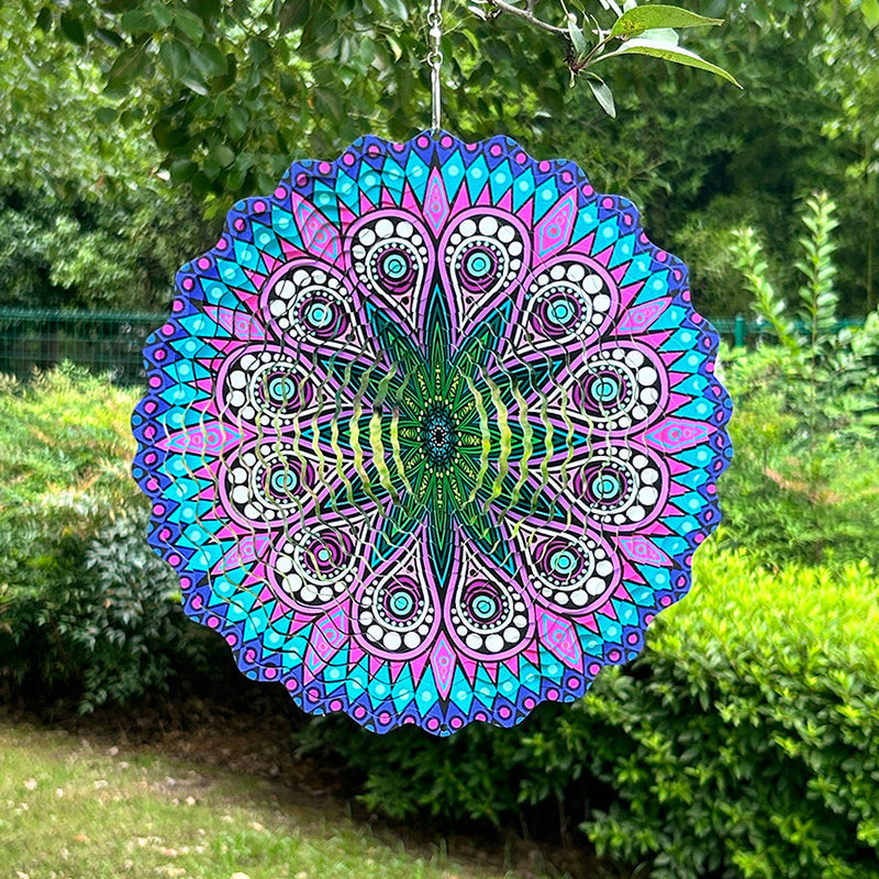 3D farverigt roterende vindspil ornamen