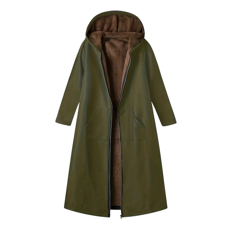 Godt nytår! 🎊⏰ Lang vintageparka til kvinder med behageligt for og hætte