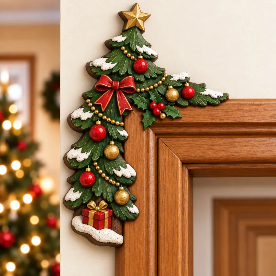 ⏰SIDSTE DAG – 50 % RABAT 🎅Julepynt til dørkarmen – »Peekaboo«-hjørnepynt