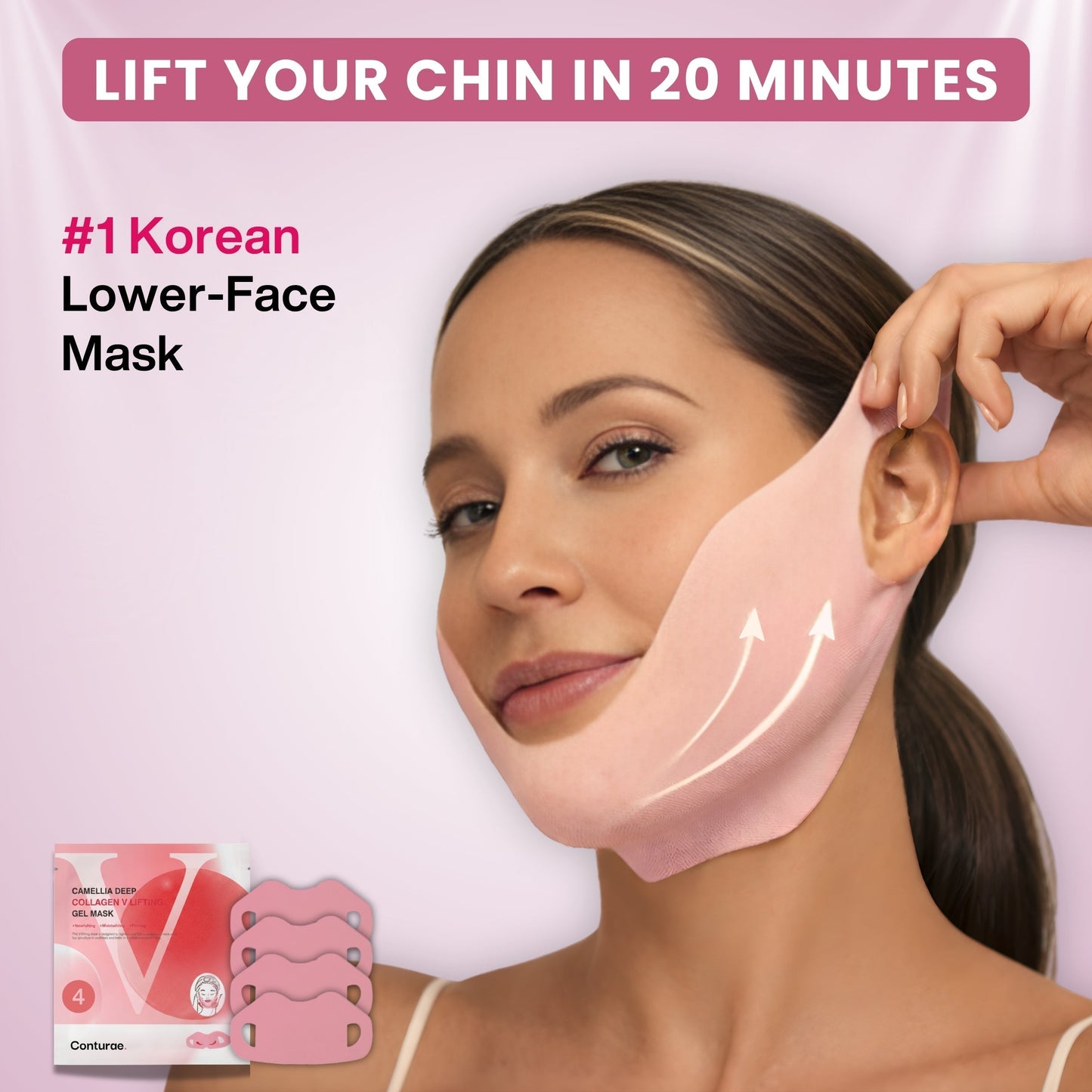 Ansigtsformende maske med ørekroge