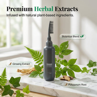 ✨ BEGRÆNSET TID: 50 % RABAT! 🌿 Plantebaseret hårfarve til påføring med kam – nem at bruge, dækker grå hår, nærende formel ✨