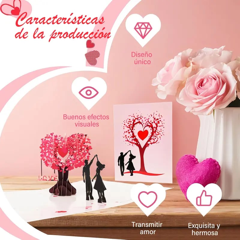 💌Premium 3D Pop-Up romantisk jubilæums- og valentinskor
