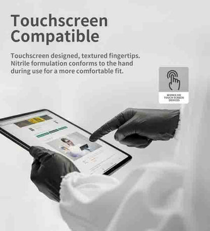 100/50 stk sorte nitrilhandsker til engangsbrug