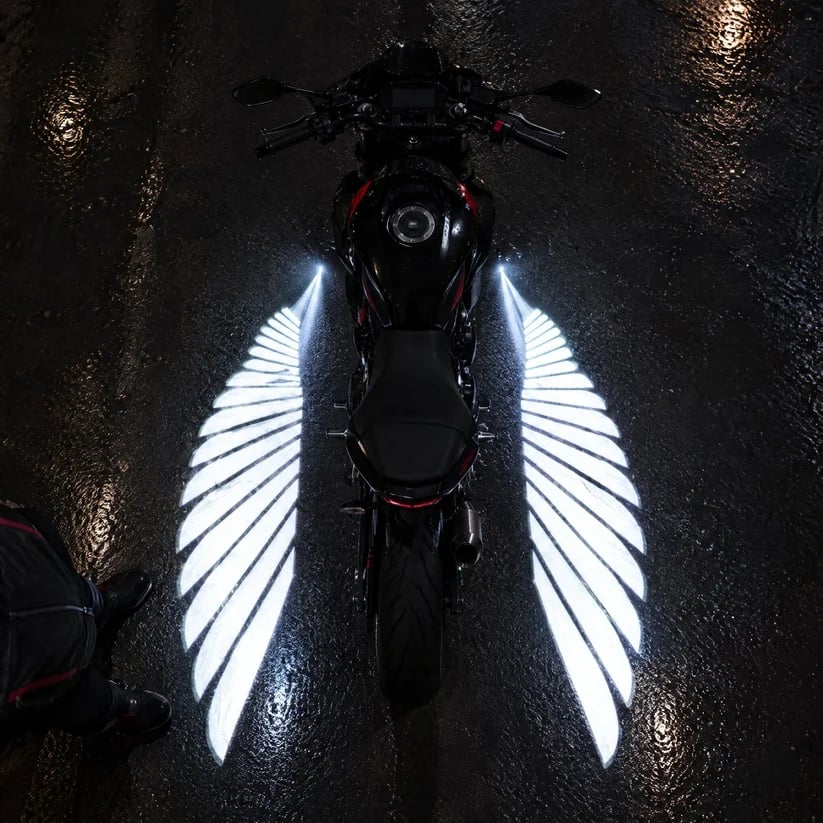 🏍️LED-projektorlamper i form af englevinger til motorcykler