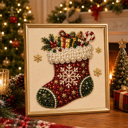 🧘Afslappende og velegnet til begyndere – 🎨💎DIY-julekunstsæt med perler til diamantmaleri