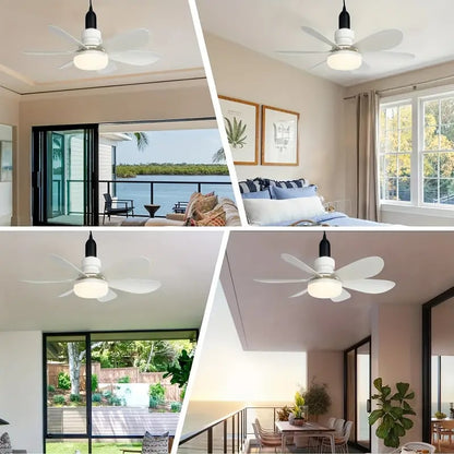 2-IN-1 PORTABLE FLOOR FAN & LIGHT med fjernbetjenin