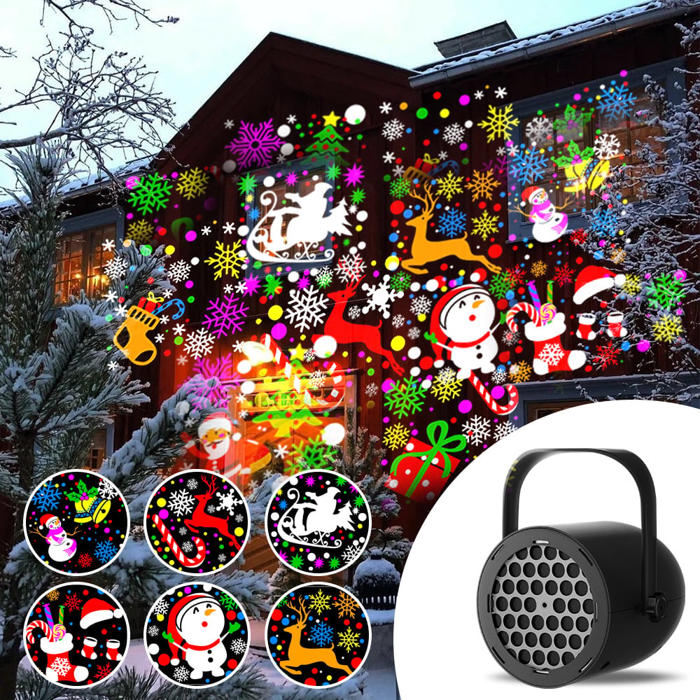 🎅LED-julelampe med projektion – 16 mønstre med ren julemagi!🎄
