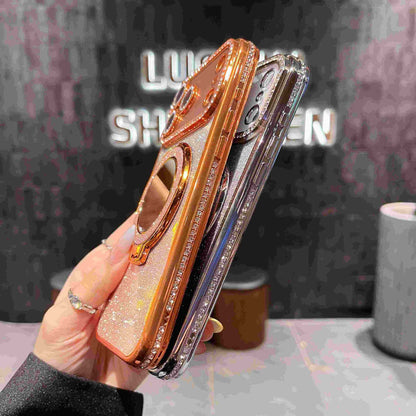 📲✨Gradient Glitter Holder Makeup Mirror Beskyttende etu