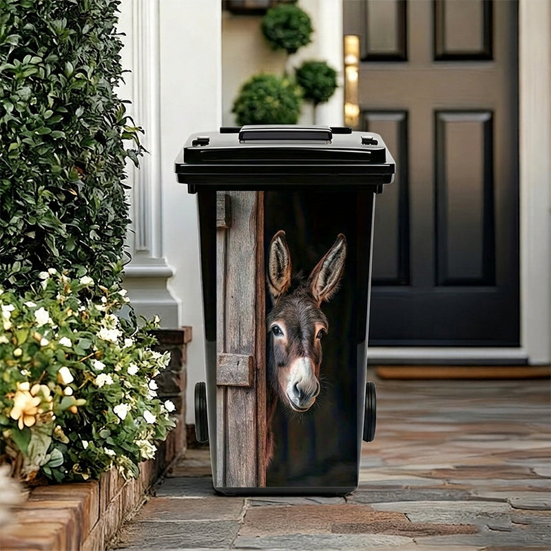 🐮 Klistermærke til skraldespand med blomsterprint af en højlandsko