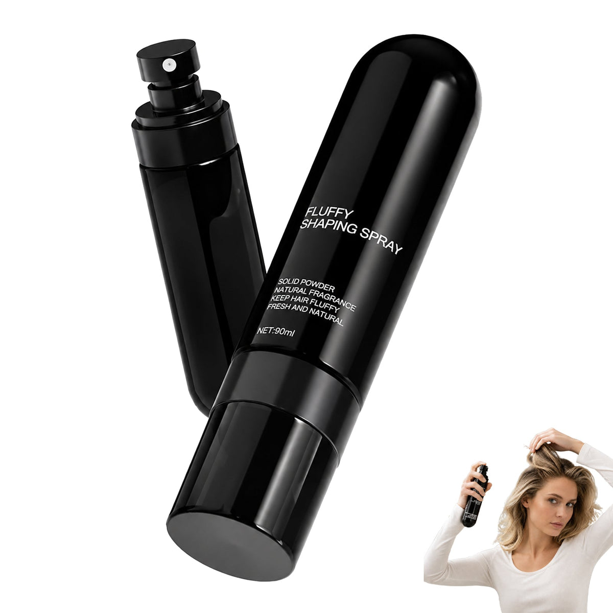 💁 50 % RABAT I BEGRÆNSET PERIODE! Fluffy Hair Shaping Spray, hårspray med langvarig ferskenduft, der giver volumen og holder hele dagen