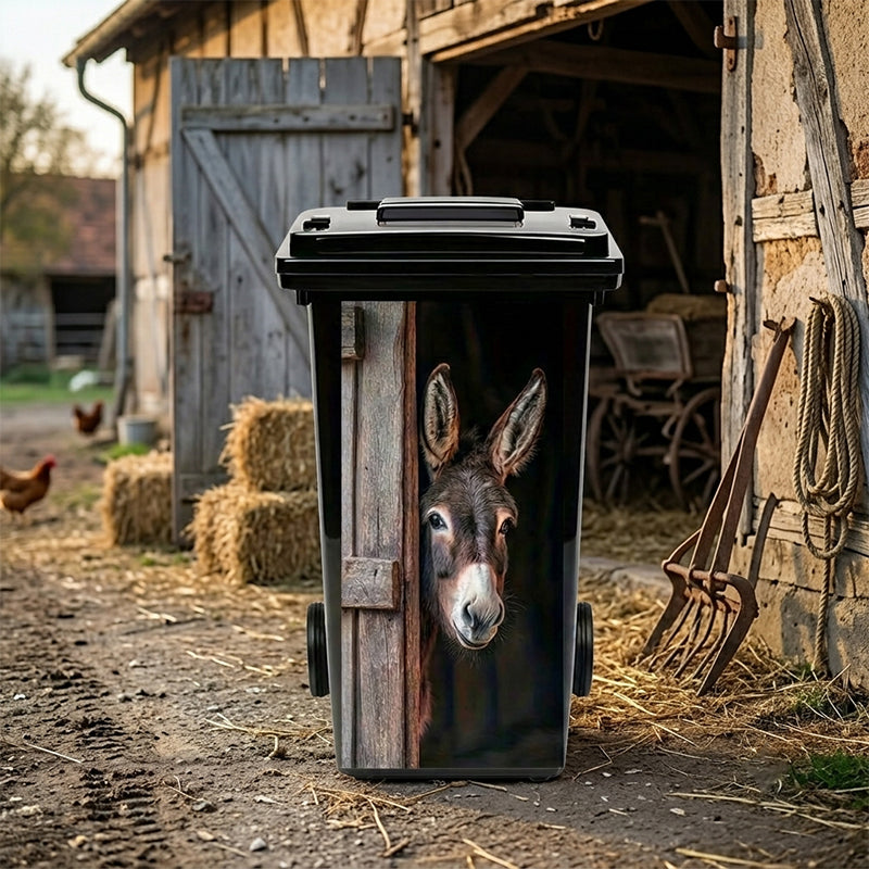 🐮 Klistermærke til skraldespand med blomsterprint af en højlandsko