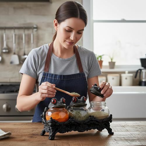 Håndlavede Witchy Frog apotekerkrukker til krydderier 🐸