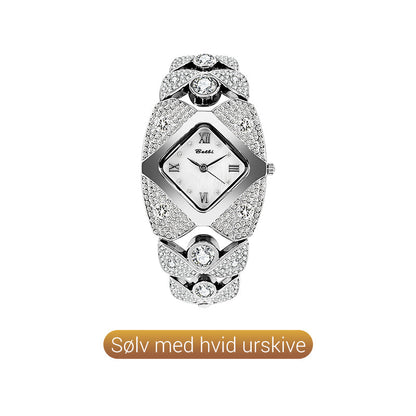💜SIDSTE DAGS TILBUD - 50% RABAT💜Retrokvartsur med funklende rhinsten⌚