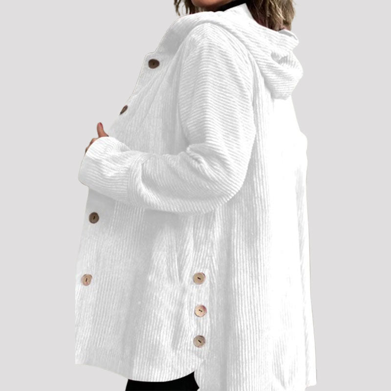 🍂 Afslappet fløjlsjakke med hætte til efteråret 🧥