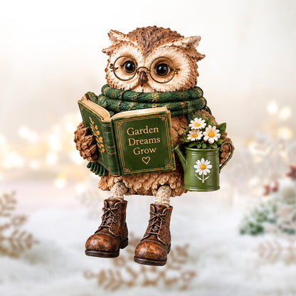 🦉Hjertevarm figur af en læsende ugle✨