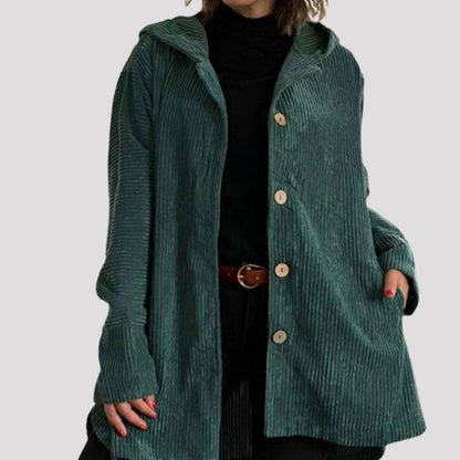 🍂 Afslappet fløjlsjakke med hætte til efteråret 🧥
