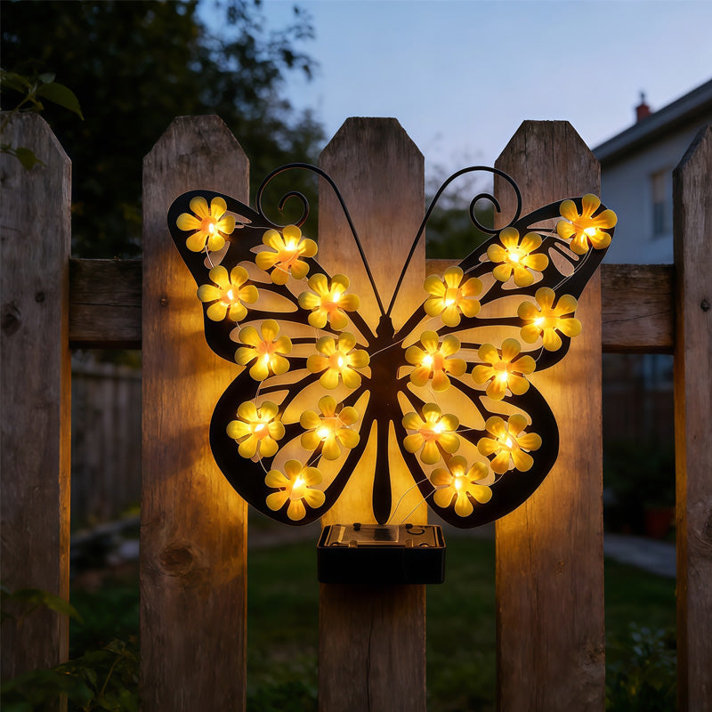 🦋 Solcelledrevet sommerfuglelampe til hav