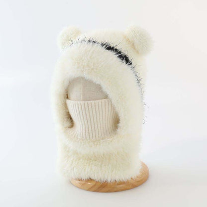 Lille bjørn plys tørklæde og hue sæt 🧸