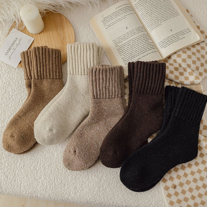 🧦5 par uldsokker til kvinder - varme, mellemhøje sokker