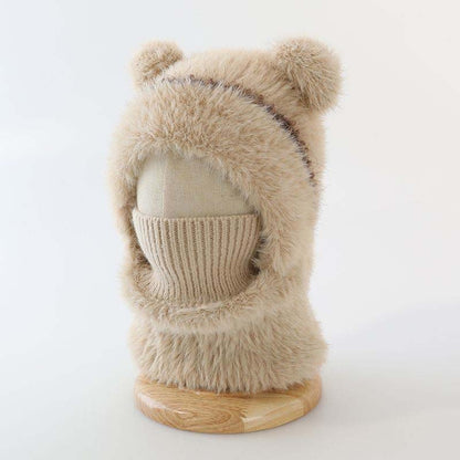 Lille bjørn plys tørklæde og hue sæt 🧸