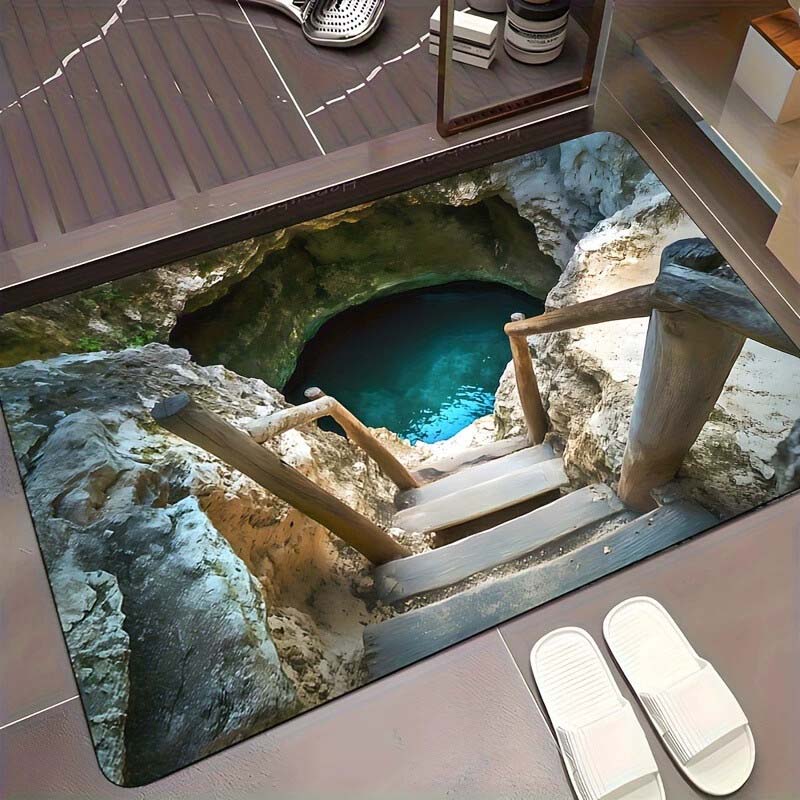 Visuel illusion Endless Abyss mønster HD-trykt skridsikker dørmått