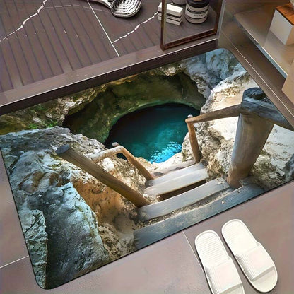 Visuel illusion Endless Abyss mønster HD-trykt skridsikker dørmått